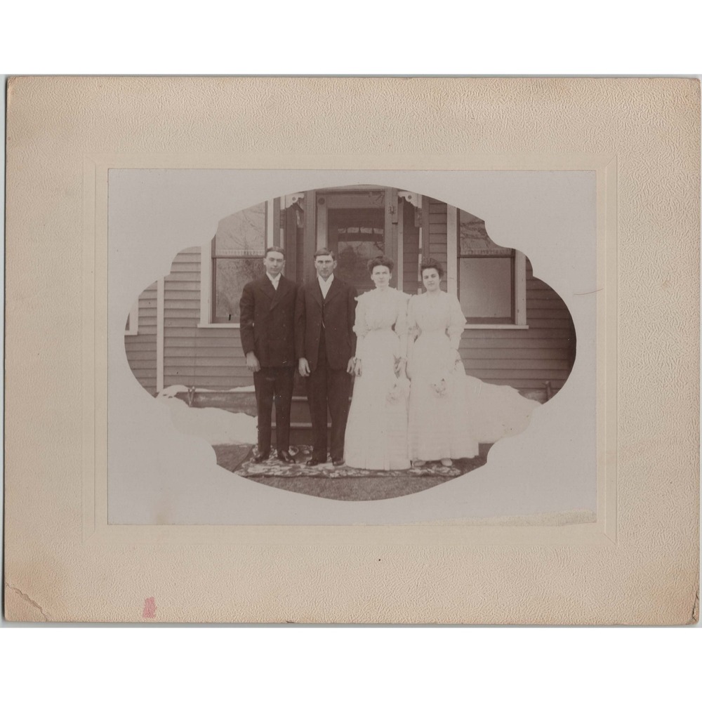 Antique Cabinet Card Photo Formal Group Portrait Wedding Party Early 1900s 7x5 - Picture 1 of 1